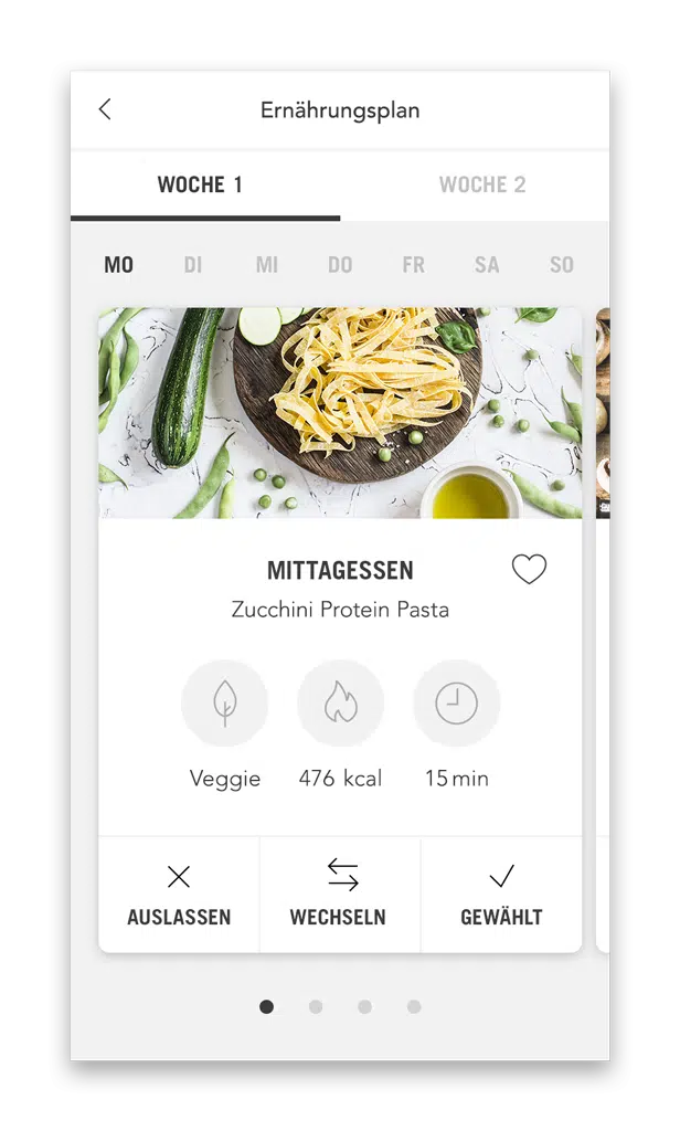 Körperschmiede Ernährungsplan Plan mit Mahlzeiten (Smartphone Ansicht Beispiel Tag)